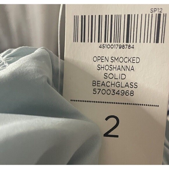 NWT Chicos Size 2 (Large) Open Smocked Shoshanna Beachglass Blazer Travel Chic - Picture 4 of 8